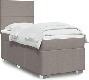 vidaXL Κρεβάτι Boxspring με Στρώμα Taupe 100 x 200 εκ. Υφασμάτινο