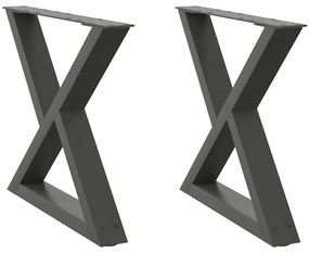 vidaXL Πόδια Τραπεζιού Σαλονιού 2 τεμ. Ανθρακί 50x(42-43,3) εκ. Ατσάλι