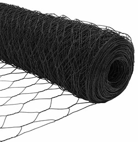 vidaXL Φράχτης Εξαγώνου Γκρι 1,4 x 25 m PVC