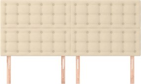 vidaXL Κεφαλάρι Κρεμ 160x5x118/128 εκ. Ύφασμα