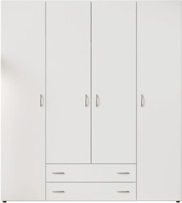 Lh-homefurniture Ντουλάπα  Α_Base λευκή με συρτάρια 160x177x52cm A_BASE_4d