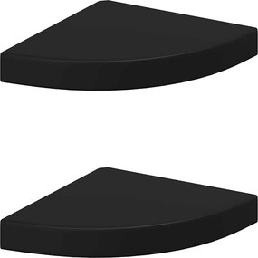 vidaXL Ράφια Τοίχου 2 τεμ. Μαύρα 25x25x3,8 εκ. από MDF