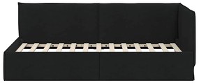 vidaXL Κρεβάτι Γωνίας με κεφαλάρι Μαύρο 100 x 200 cm ύφασμα