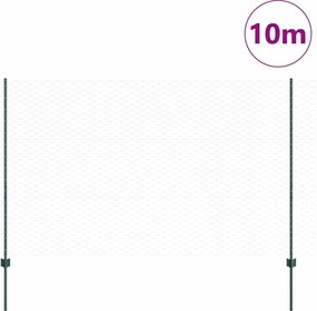 vidaXL Εξωτερική εξάγωνη περίφραξη με στήλη 10 x 1,5 m Πράσινο Δίχτυ