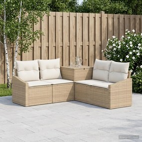 vidaXL Σετ Καναπέ 5 τμχ. Μπεζ και Κρέμ 178,5 x 178,5 x 85 εκ