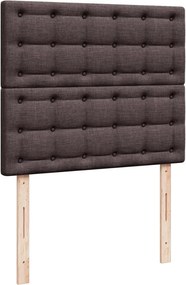vidaXL Κρεβάτι Boxspring με Στρώμα Σκούρο Καφέ 120x200 εκ. Υφασμάτινο