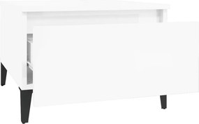 vidaXL Τραπέζι Βοηθητικό Γυαλιστ.Λευκό 50x46x35 εκ. Επεξεργασμένο Ξύλο