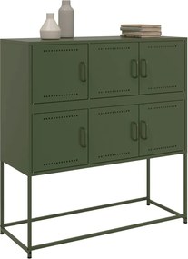 vidaXL Ντουλάπι Πράσινο Λαδί 100,5x39x107 εκ. από Ατσάλι