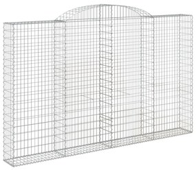 vidaXL Συρματοκιβώτια Τοξωτά 3 τεμ. 300x30x180/200 εκ. Γαλβαν. Ατσάλι