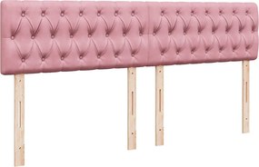 vidaXL Κρεβάτι Boxspring με Στρώμα Ροζ 180x200 εκ. Βελούδινο