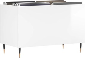 vidaXL Δισκοθήκη Γυαλιστερή Λευκή 74,5x38x48 εκ. Επεξεργασμένο Ξύλο