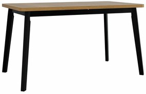 Τραπέζι Victorville 130, Μαύρο, Grandson δρυς, 75x80x140cm, 30 kg, Επιμήκυνση, Πλαστικοποιημένη μοριοσανίδα, Ξύλο, Μερικώς συναρμολογημένο