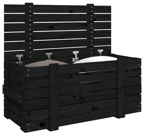 vidaXL Κουτί Αποθήκευσης Μαύρα 91x40,5x42 εκ. Μασίφ Ξύλο Πεύκου