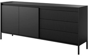 Μπουφές Silvio 162762169 187,1x39,5x81,4cm Black Μοριοσανίδα, Μέταλλο