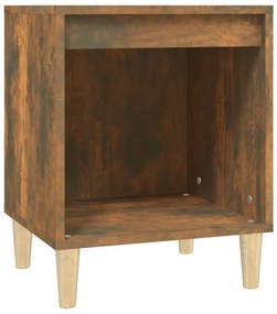 vidaXL Κομοδίνα 2 τεμ. Καπνιστή Δρυς 40 x 35 x 50 εκ.