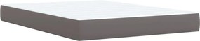 vidaXL Κρεβάτι Boxspring με Στρώμα Γκρι 140x200εκ. από Συνθετικό Δέρμα