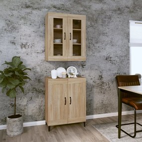 vidaXL Ντουλάπι Sonoma δρυς 69,5 x 34 x 180 εκ. από Επεξεργασμένο Ξύλο