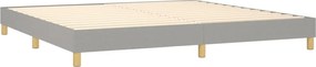 vidaXL Κρεβάτι Boxspring με Στρώμα &amp; LED Αν.Γκρι 200x200εκ. Υφασμάτινο
