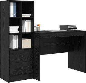 vidaXL Γραφείο με συρτάρι 2 pcs Μαύρη Οξυά