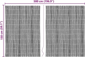 vidaXL Φράχτης Μπαμπού Φυσικό 500 x 150 cm Μπαμπού