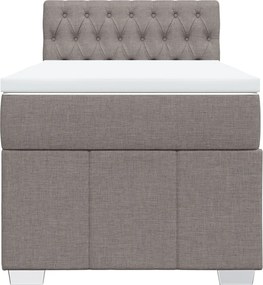vidaXL Κρεβάτι Boxspring με Στρώμα Taupe 100 x 200 εκ. Υφασμάτινο