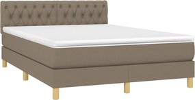 vidaXL Κρεβάτι Boxspring με Στρώμα Taupe 140x200 εκ. Υφασμάτινο