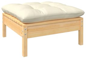 vidaXL Σαλόνι Κήπου Σετ 9 Τεμαχίων Μασίφ Ξύλο Πεύκου &amp; Κρεμ Μαξιλάρια