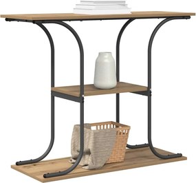 vidaXL Τραπέζι κονσόλας με ράφι Artisan Oak 101 x 35 x 80,5 εκ