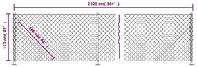 vidaXL Συρματόπλεγμα Περίφραξης Πράσινο 1,1 x 25 μ. με Βάσεις Φλάντζα