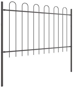 vidaXL Φράκτης Κήπου με Κυρτό Κορυφή, Γκρι, 10,2x0,8 μ, από Μέταλλο