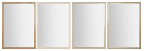 Τοίχο καθρέφτη Home ESPRIT Λευκό Καφέ Μπεζ Γκρι 66 x 2 x 92 cm (4 Μονάδες)