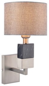 Φωτιστικό Τοίχου ML306411WS Με Μάρμαρο Grey Metal, Fabric