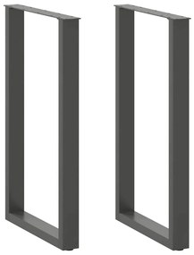 Πόδια Τραπεζιού Μπαρ σε Σχήμα U, 2 τεμ. Ανθρακί 60x(100-101) εκ. Ατσάλι