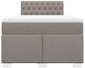 vidaXL Κρεβάτι Boxspring με Στρώμα Taupe 120x200 εκ. Υφασμάτινο