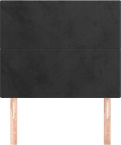 vidaXL Κεφαλάρι Μαύρο Βελούδινο 100x5x118/128 εκ.