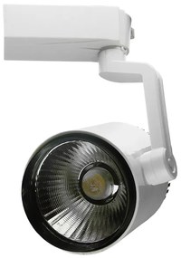 Μονοφασικό Bridgelux COB LED Φωτιστικό Σποτ Ράγας 30W 230V 3600lm 24° Ψυχρό Λευκό 6000k GloboStar 93017