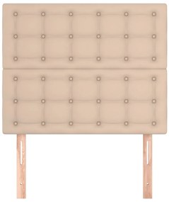 vidaXL Κεφαλάρια Κρεβατιού 2 τεμ. Καπουτσίνο 100x5x78/88εκ. Συνθ.Δέρμα