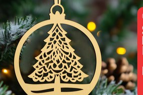 Σετ των 2 Intra απο ξύλο plywood 3mm-4mm πάχος – Χριστουγεννιάτικη διακόσμηση με χαρτί Δίασταση  20x20 cm INTRAFABR-104729822