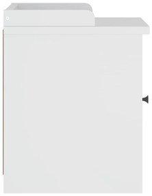 vidaXL Πάγκος διαδρόμου &quot;SANDNES&quot; Λευκό 45x40x50 εκ. Πεύκο μασίφ ξύλο