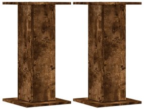 vidaXL Βάσεις Φυτών 2Τεμ. Καπνιστή Δρυς 30x30x60εκ. Επεξεργασμένο Ξύλο
