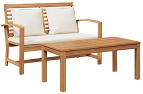 vidaXL Σετ Καναπέ Κήπου 2 pcs Καστανό Μασίφ ξύλο teak