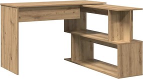 vidaXL Γραφείο Γωνιακό Τεχνίτης Δρυς 200,5x50x76 εκ Επεξεργασμένο Ξύλο