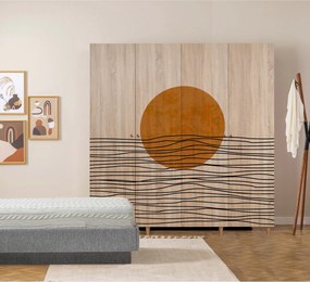 Τετραφυλλη Ντουλαπα Sonoma LONI 52x180x192