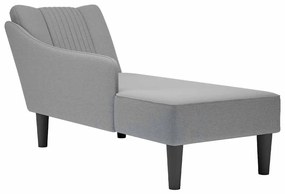 Σαλόνι πολυθρόνας με δεξί μπράτσο ανοιχτό γκρι ύφασμα