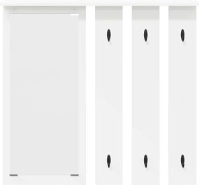 vidaXL Τοίχου Κρεμάστρα Λευκό 84 x 10 x 80 εκ. Επεξεργασμένο ξύλο