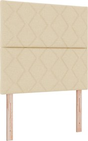 vidaXL Κρεβάτι box spring με στρώμα Κρεμ 90 x 200 cm Ύφασμα