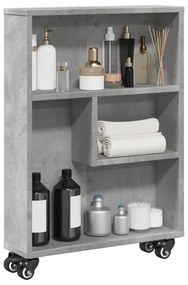 vidaXL Τρόλεϊ Αποθήκευσης Στενό Γκρι Σκυρ. 48x13x68 εκ. Επεξ. Ξύλο