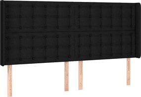 vidaXL Κρεβάτι Boxspring με Στρώμα &amp; LED Μαύρο 200x200 εκ. Υφασμάτινο