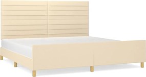 vidaXL Σκελετός Κρεβατιού Χωρίς Στρώμα Κρεμ 200x200 εκ. Υφασμάτινο