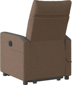 vidaXL Πολυθρόνα Μασάζ Ανακλινόμενη με Ανύψωση Καφέ Υφασμάτινη